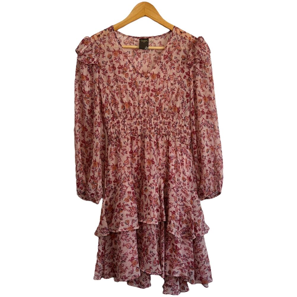 Taylor 2 Romantic Smocked Mini Dress Pink Tiered